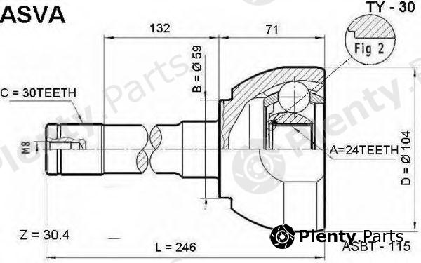  ASVA part TY30 Joint Kit, drive shaft