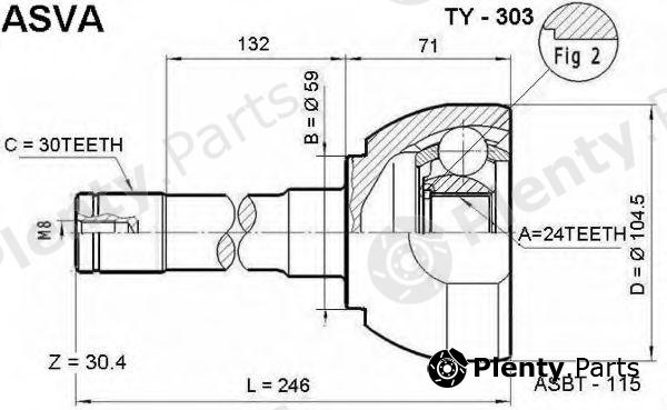  ASVA part TY303 Joint Kit, drive shaft