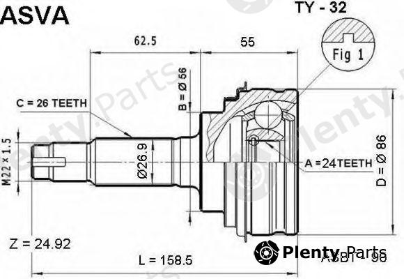  ASVA part TY32 Joint Kit, drive shaft