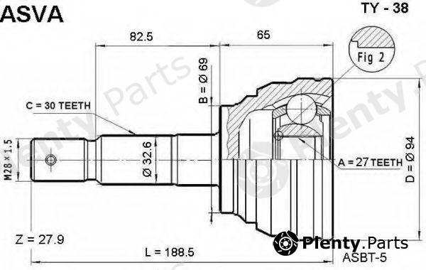  ASVA part TY38 Joint Kit, drive shaft