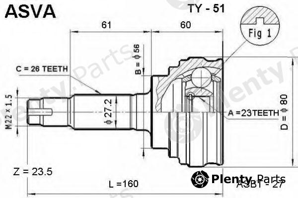  ASVA part TY51 Joint Kit, drive shaft
