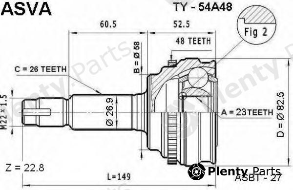  ASVA part TY54A48 Joint Kit, drive shaft