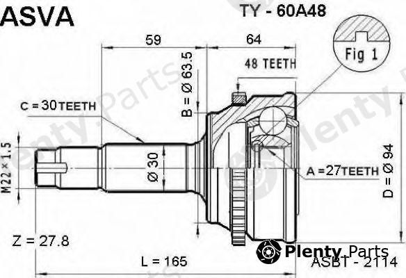  ASVA part TY60A48 Replacement part
