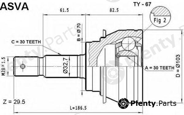 ASVA part TY67 Joint Kit, drive shaft