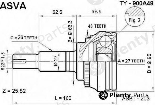  ASVA part TY-900A48 (TY900A48) Joint Kit, drive shaft