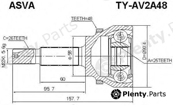  ASVA part TYAV2A48 Joint Kit, drive shaft