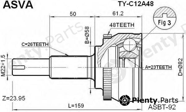  ASVA part TY-C12A48 (TYC12A48) Joint Kit, drive shaft