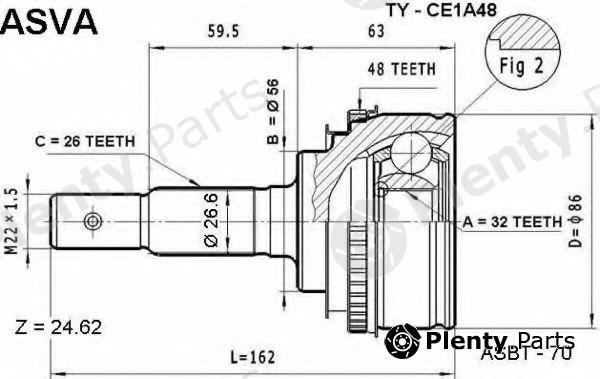  ASVA part TYCE1A48 Joint Kit, drive shaft