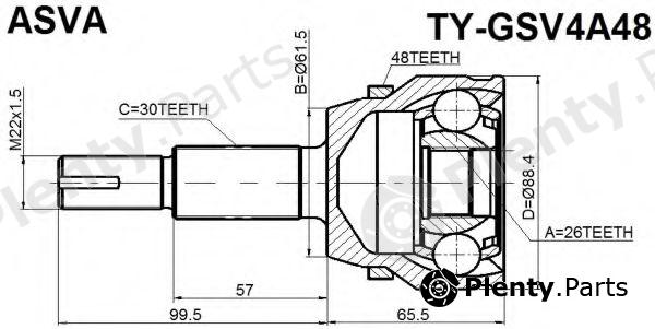  ASVA part TY-GSV4A48 (TYGSV4A48) Joint Kit, drive shaft