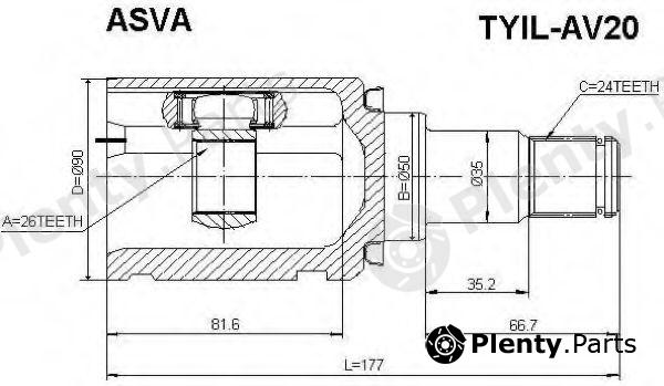  ASVA part TYILAV20 Joint Kit, drive shaft