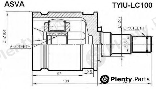  ASVA part TYIU-LC100 (TYIULC100) Joint Kit, drive shaft