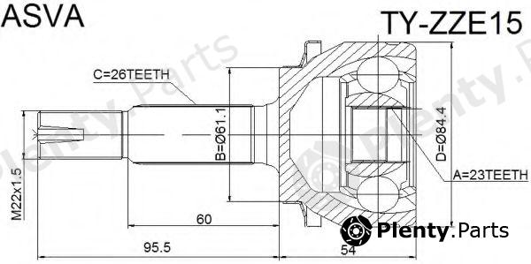  ASVA part TY-ZZE15 (TYZZE15) Joint Kit, drive shaft