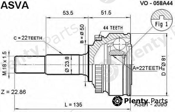  ASVA part VO-058A44 (VO058A44) Replacement part