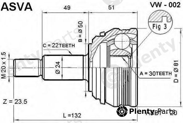  ASVA part VW002 Replacement part