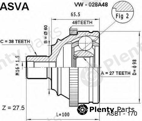  ASVA part VW028A48 Joint Kit, drive shaft