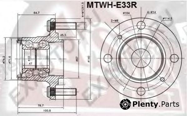  ASVA part MTWH-E33R (MTWHE33R) Wheel Bearing Kit