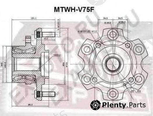  ASVA part MTWHV75F Wheel Bearing