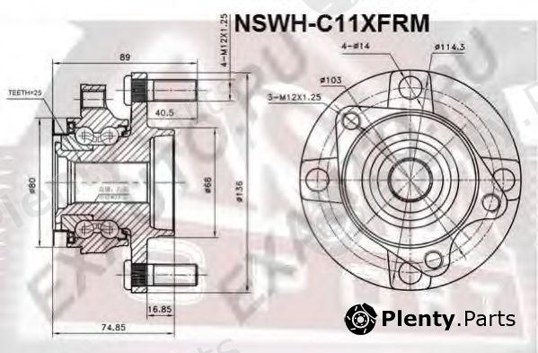  ASVA part NSWH-C11XFRM (NSWHC11XFRM) Wheel Bearing Kit