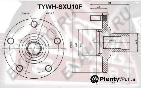  ASVA part TYWH-SXU10F (TYWHSXU10F) Wheel Hub
