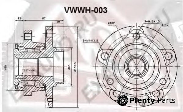  ASVA part VWWH003 Wheel Bearing Kit