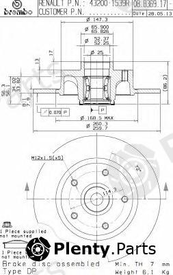  BREMBO part 08.B369.17 (08B36917) Brake Disc