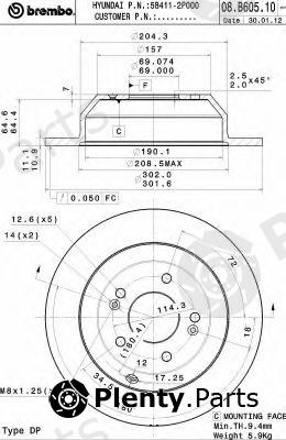  BREMBO part 08.B605.10 (08B60510) Brake Disc