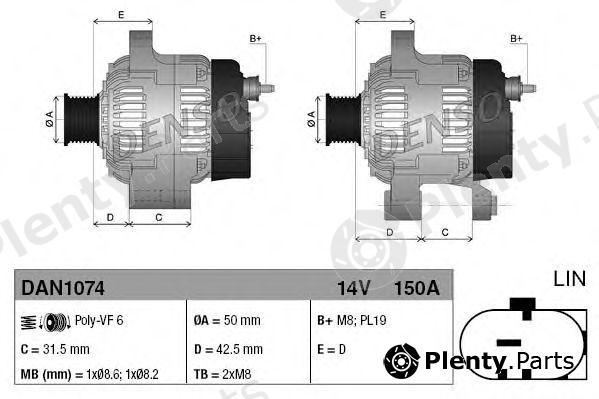  DENSO part DAN1074 Alternator