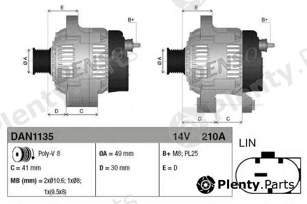  DENSO part DAN1135 Alternator