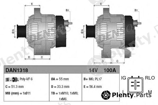  DENSO part DAN1318 Alternator