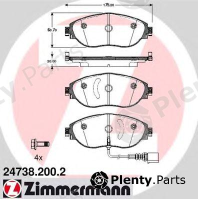  ZIMMERMANN part 24738.200.2 (247382002) Brake Pad Set, disc brake