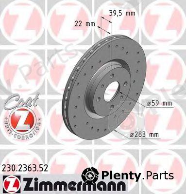  ZIMMERMANN part 230.2363.52 (230236352) Brake Disc