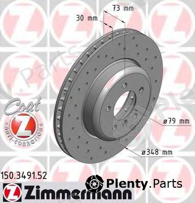  ZIMMERMANN part 150.3491.52 (150349152) Brake Disc