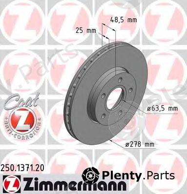  ZIMMERMANN part 250.1371.20 (250137120) Brake Disc