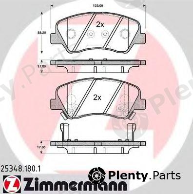  ZIMMERMANN part 25348.180.1 (253481801) Brake Pad Set, disc brake