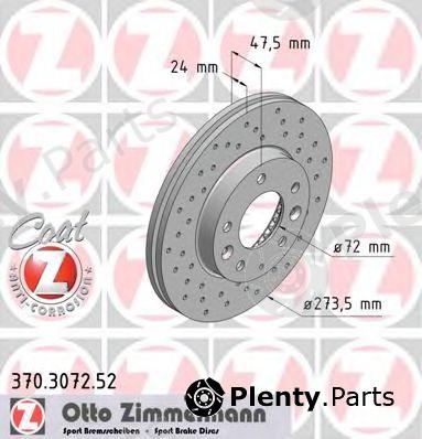  ZIMMERMANN part 370.3072.52 (370307252) Brake Disc
