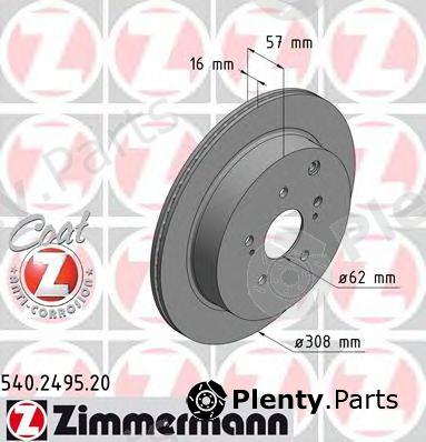  ZIMMERMANN part 540.2495.20 (540249520) Brake Disc