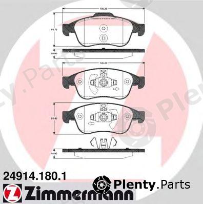  ZIMMERMANN part 24914.180.1 (249141801) Brake Pad Set, disc brake