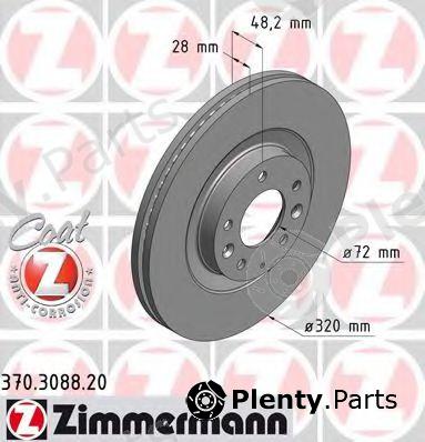  ZIMMERMANN part 370.3088.20 (370308820) Brake Disc