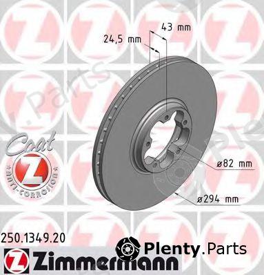  ZIMMERMANN part 250.1349.20 (250134920) Brake Disc