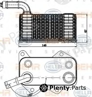  HELLA part 8MO376783-771 (8MO376783771) Oil Cooler, engine oil