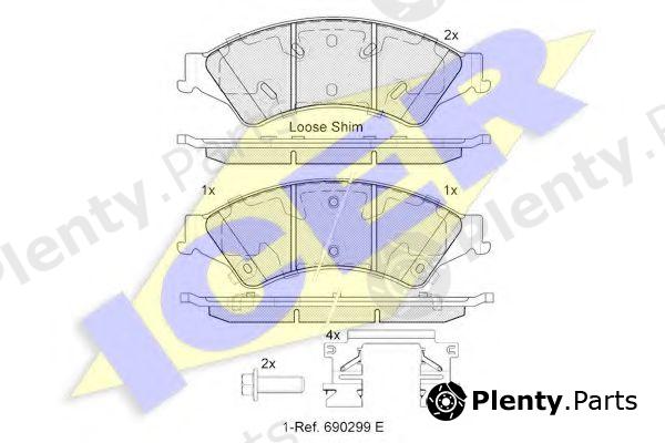  ICER part 182109 Brake Pad Set, disc brake