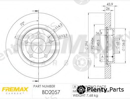  FREMAX part BD-2057 (BD2057) Brake Disc