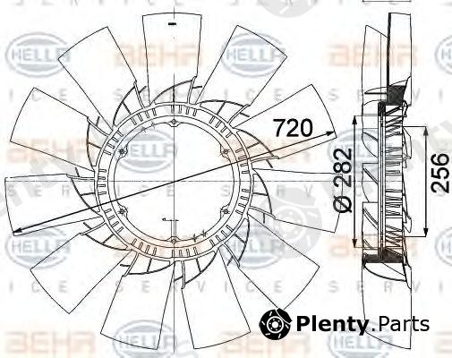  BEHR part 8MV376757-491 (8MV376757491) Fan Wheel, engine cooling