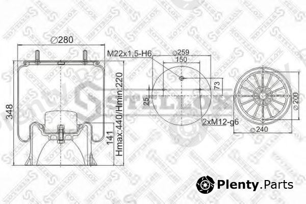  STELLOX part 90-40222-SX (9040222SX) Boot, air suspension