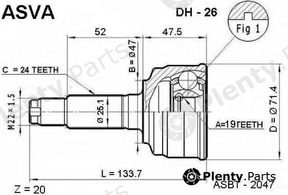  ASVA part DH26 Joint Kit, drive shaft