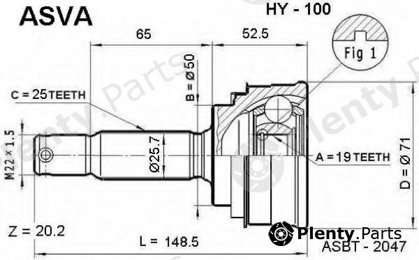  ASVA part HY100 Joint Kit, drive shaft