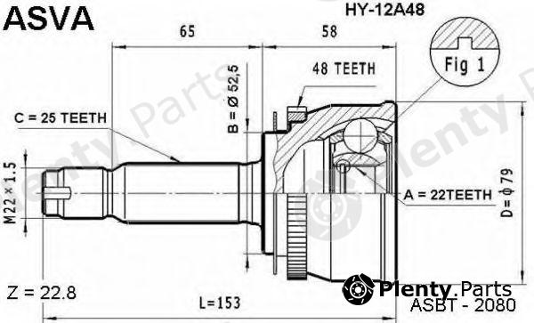  ASVA part HY-12A48 (HY12A48) Joint Kit, drive shaft