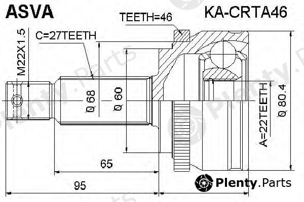  ASVA part KACRTA46 Joint Kit, drive shaft