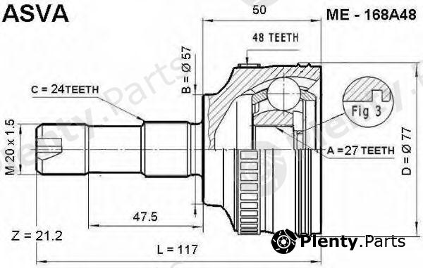  ASVA part ME168A48 Replacement part
