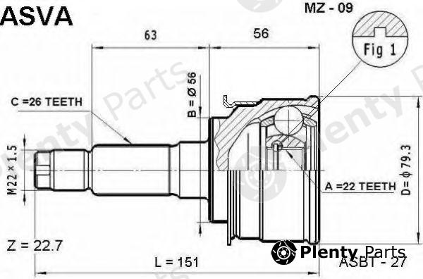  ASVA part MZ09 Joint Kit, drive shaft